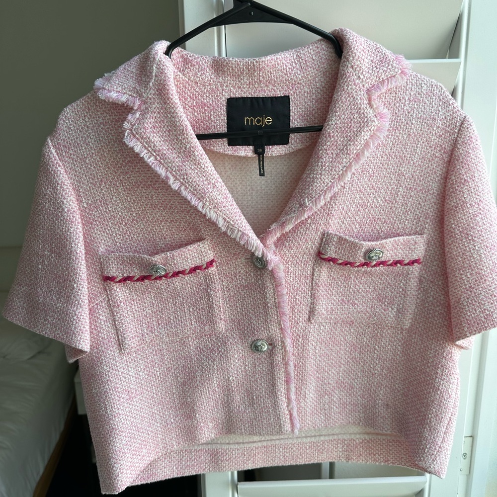 Maje Tweed Cropped Shirt S